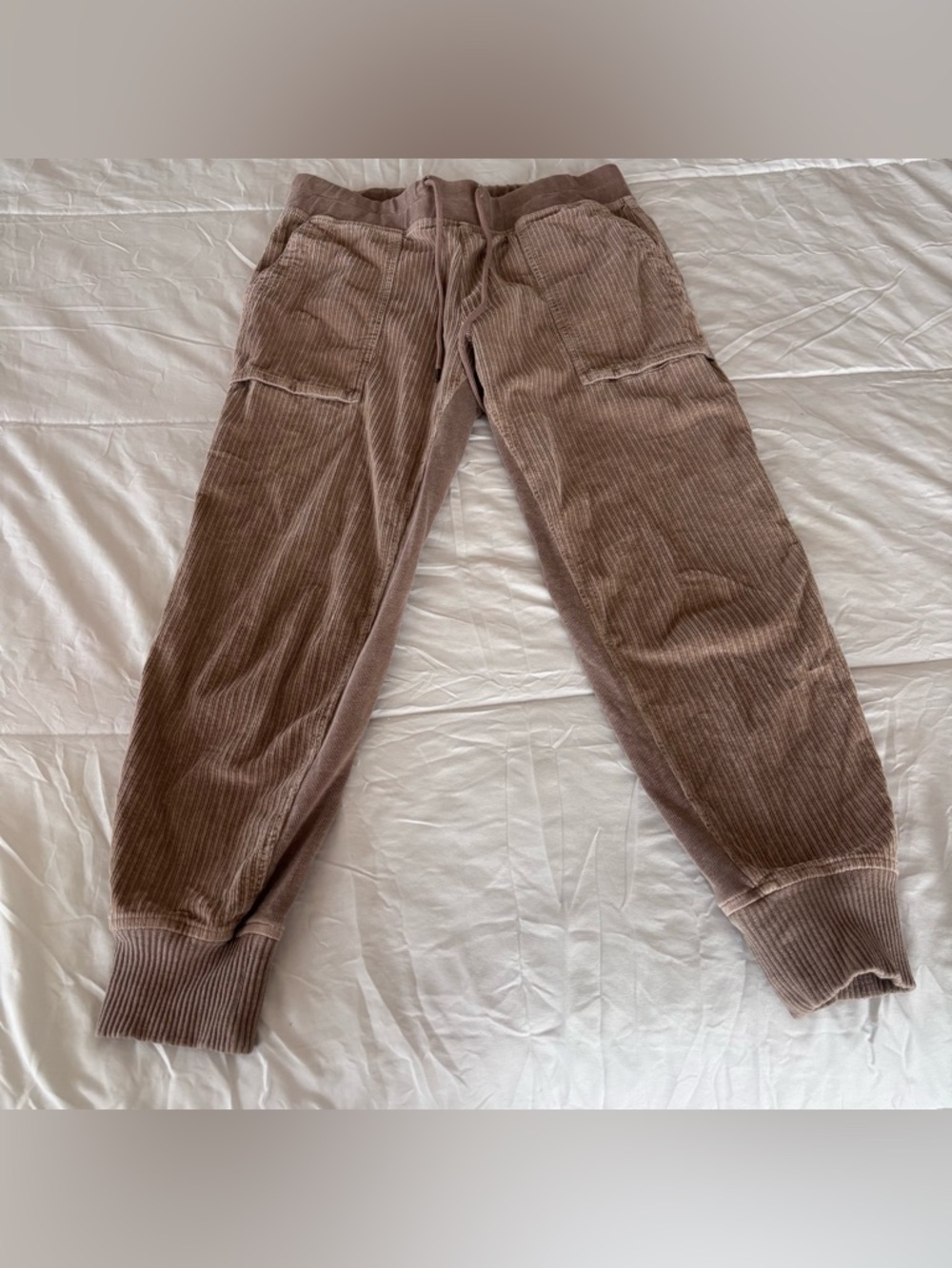 James Perse womnes Corduroy Drawstring Pants in Taupe Brown size 2